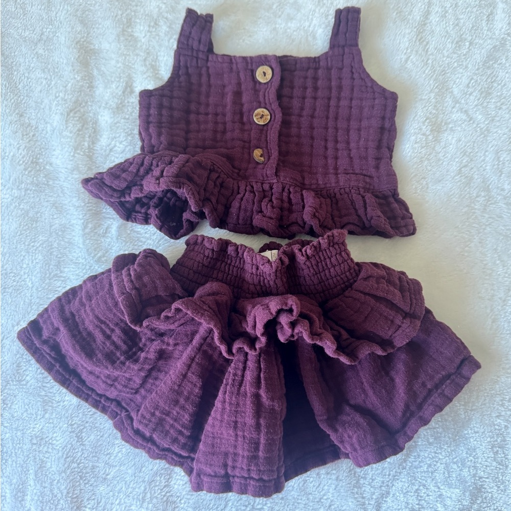 Jamie Kay Deep Plum Textured Kids Two-Piece